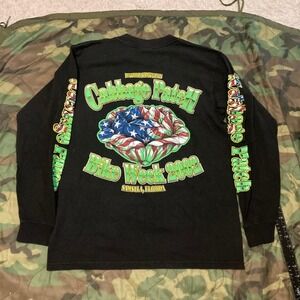 Vintage 02' bike week Cabbage‎ patch biker tee sleeve graphic Jensen size M/20
